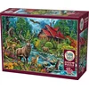 Image de Cobble Hill Boshuis met Rode Dak Puzzel - 2000 Stukjes