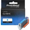 Image de PrintAbout huismerk Inktcartridge CLI-551C Cyaan geschikt voor Canon