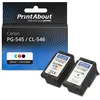 Image de PrintAbout Huismerk Canon PG-545 / CL-546 Inktcartridge Zwart + 3 kleuren Voordeelbundel