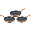 Image de Cenocco Set van 3 Koekenpannen met Marmeren Coating Koper