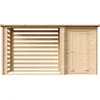 Image de Timbela M205 - Haardhout Opslagschuurtje met Tuinhuis - 2,54 m² + 1,1 m² - 146x348xH199 cm - Houtopslag