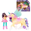 Image de Unicorn Academy - Ava & Leaf met Vleugelmagie - Beweegbare Pop 11,4 cm en Gevleugelde Eenhoorn 12,7 cm - Inclusief 4 Accessoires - Poppen- en Eenhoornspeelgoed