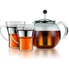 Image de BODUM Assam glazen theepot met zuigerfilter 1 liter met 2 thee glazen alles van borosilicaatglas