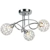 Image de Kosilum - Aphyse - Plafondlamp - Zilver/Chroom - Metaal en aluminium