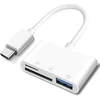 Image de Daity USB-C naar SD-kaartlezer voor Apple-apparaten, 3-in-1 USB-C-geheugenkaartadapter met SD/TF- en USB-interfaces, compatibel met iPhone 15/16/17, MacBook Air/Pro, iPad Air/Pro, iMac, Galaxy S25/S24