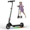 Image de iScooter K2Pro zwarte Elektrische scooter voor kinderen -3 Snelheden-Meerkleurige LED's-Geweldig cadeau