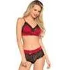 Image de Satin spandex bralette, string