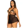 Image de Lace and mesh babydoll & panty