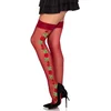 Image de Leg Avenue - Spandex with Roses Thigh high kousen - Bordeaux rood