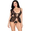 Image de Leg Avenue - Babydoll and Crotchless Panty Lingerie set - L - Zwart