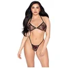 Image de Leg Avenue - Fishnet Bra Top and GString Panty Lingerie set - Zwart