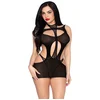 Image de Leg Avenue - Opaque Mini Dress and Halter Teddy Lingerie set - Zwart