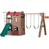 Image de Step2 Naturally Playful Adventure Lodge Play Center - Speelkasteel - Stevige Ladder, Klimmuur, Touwladder, Glijbaan en Basketbalring