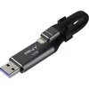 Image de PNY, USB OTG 2 in 1 USB 3.0/Lightning Duo Link 64GB, Zwart