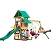 Image de Backyard Discovery Belmont Speeltoestel - Speeltoren met Schommels, Glijbaan, Zandbak en Picknicktafel - Speelhuis met verdieping van hout voor de tuin / buiten