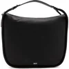 Image de DKNY Leren Schoudertas Handtas Phoebe Hobo Bag Black / Silver Zwart