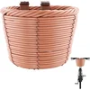 Image de Mini Bicycle Basket for Children, 16 x 13 x 12.5 cm, Braided Bicycle Basket,Children's Basket with Two Adjustable and Removable Straps, Brown