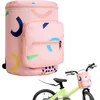 Image de Handlebar Bag for Kids, Front Bicycle Basket, Foldable Bicycle Basket, Handlebar Bag, Bicycle Bag for Balance Bike, Tricycle, Scooter, Children's Bike, Accessories (Pink Strawberries)