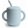 Image de Mushie - Oefenbeker met Deksel en Rietje - Oefenbeker - Powder Blue