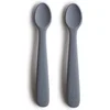 Image de Mushie - Siliconen babylepel - voedingslepels - BPA vrij - Set 2 - Tradewinds - grijs