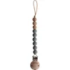 Image de Mushie Speenkoord EVA - Dried Thyme / Hout (look) - 100% siliconen kralen