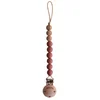 Image de Mushie Speenkoord EVA - Powder / Hout (look) - 100% siliconen kralen