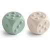 Image de Mushie Dobbelsteen Siliconen Cambridge Blue/Shifting Sands (2 stuks)