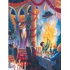 Image de New York Puzzle Company Harry Potter legpuzzel kerst Zweinstein 1000 stukjes.