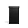 Image de Simplehuman Rechthoekige Pedaalemmer - 45L - Met Zakkenhouder - Mat Zwart RVS
