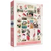 Image de New York Puzzle Company - Vintage Images Flamingos and Flowers - 1000 stukjes puzzel
