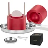 Image de VEVOR Ijsblokjesmachine Ijsblokjesvormen Set 60 Mm, Ijsblokjesvorm Ijsbolvorm met Ijstang & Lekbak, Aluminium Rood Duurzame Ijsblokjesvormen Ijsblokjesbakje Whisky Americano, Sap & Melk