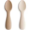 Image de Mushie Starter Set Baby Lepels (set van 2) Natural