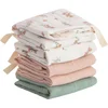 Image de Mushie Monddoekje Muslin Cotton Pink Flowers 5-Pack