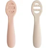 Image de Mushie First Feeding Baby Spoons 2-Pack - Blush/Shifting Sand