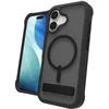 Image de ZAGG Rainier Snap Kickstand - Hoesje Geschikt voor iPhone 17 - Compatibel met MagSafe - Grafeen Back Cover met Standaard - Zwart