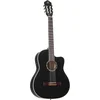 Image de Ortega RCE125SN SBK Small Neck Thinline Satin Black - 4/4 Klassieke gitaar