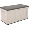 Image de Lifetime® Kunststof Kussenbox 440 liter - tuinkist 64x128x67cm - Lichtgrijs