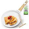 Image de NutriChef Crêpepan 24 cm   Inductie Anti-aanbak Pannenkoekenpan - Met houten spreider - Marmeren coating