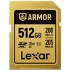 Image de Lexar SDXC Pro Gold Series ARMOR UHS-II 512GB - Lezen 280MB/s, Schrijven 210MB/s - V60 - IP68 RVS