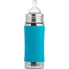 Image de Pura Speenfles 325 ml - Plasticvrij - Drinkfles - Voorkomt Maagkrampen - Vaatwasserbestendig - Inclusief Siliconen Speen, Reisdop en Sleeve - Top is Verwisselbaar - Veelzijdig - Aqua