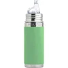Image de Pura Thermos Tuitfles 260 ml - Thermoskan - Thermosfles - Plasticvrij - Met Isolatiewand - Inclusief Siliconen Tuit, Reisdop en Sleeve - Moss - Groen