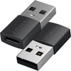 Image de Satechi, Pakket van 2 USB-A naar USB-C USB 3 Adapters.0 10 Gbps en Aluminium Compact, Zwart / Zilver