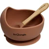 Image de Bo Jungle -Sicilone kinderservies - Kommentje met zuignap - Houten lepel met silicone tip - Suction Bowl Terracotta