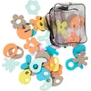 Image de Bo Jungle - Badspeelgoed vormen - Waterspeeltjes - Bath foam shapes (36 stuks) - Tegel plakken