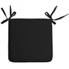 Image de Stof Textile Home stoelkussens - zwart - 38 x 38 x 3 cm - voor binnen - touwtjes sluiting - zitkussens plat - vierkant