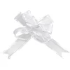 Image de SANTEX - 5 mini organza strikjes wit 16 mm voor elegante bruiloft