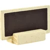 Image de Santex naambordjes/plaatskaartjes met houder - Bruiloft - bruin - 6x stuks - 6 x 3 cm - hout
