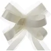 Image de Trekstrik met tule ivoorwit met wit, 5 stuks