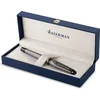 Image de Waterman Expert vulpen | Metallic zilveren lak met rutheniumdetails | Medium PVD-gecoate roestvrijstalen penpunt | Blauwe inkt | Met geschenkverpakking