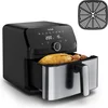 Image de Tefal Easy Fry Mega EY855D heteluchtfriteuse 7,5 liter zwart roestvrijstaal digitale airfryer voor 8 personen